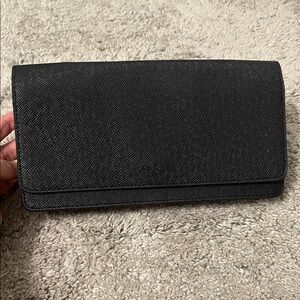 Furla Black Textured Leather Wallet